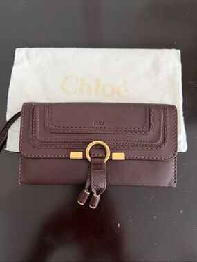 Chloé Brown Leather Tassel Wallet